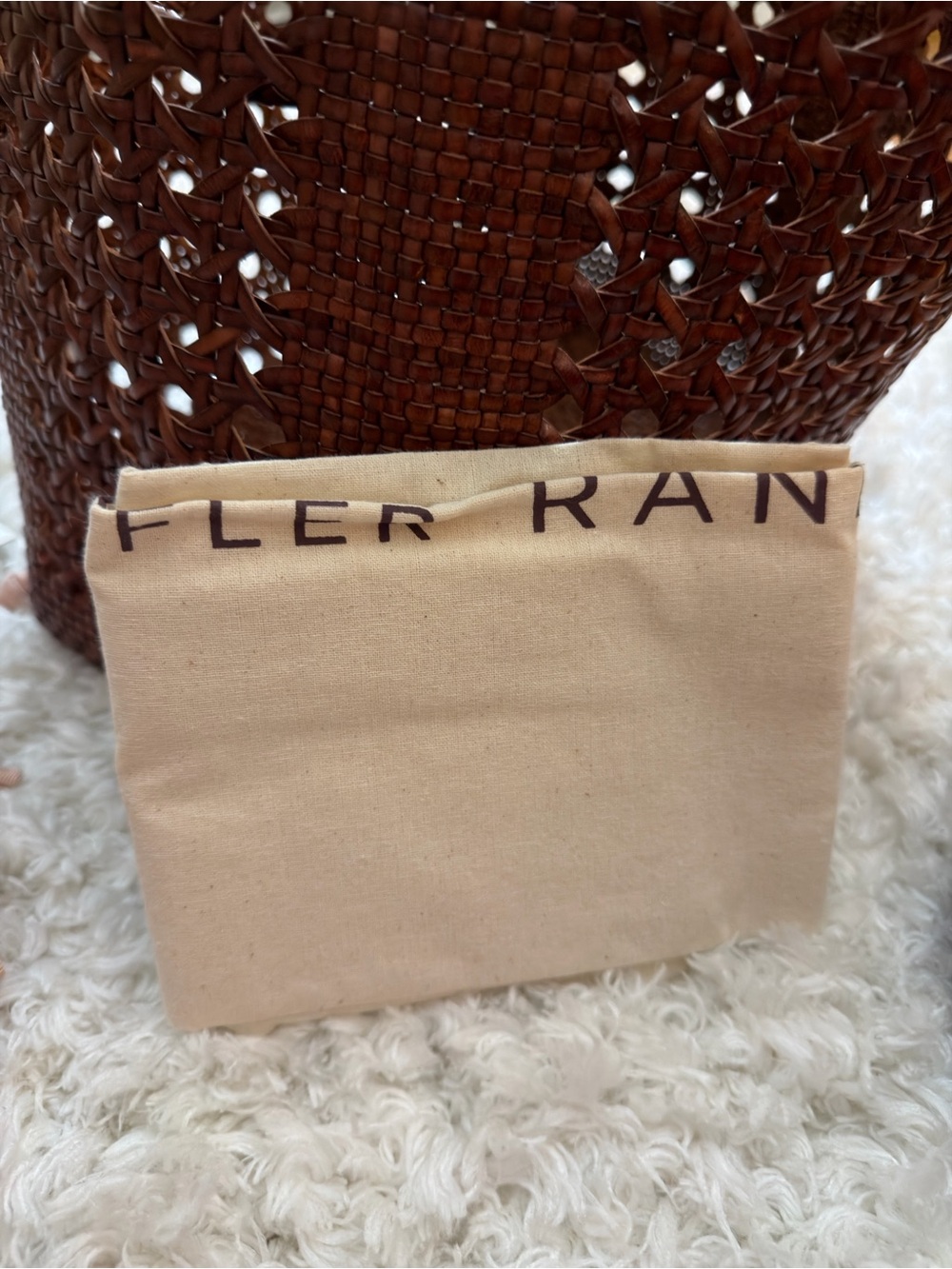 NWT Loeffler RandalL Klara Open-Weave Tote | Saddle - Picture 10 of 10
